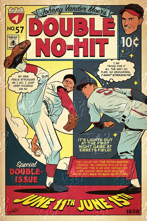 popflypopshop's tweet photo. His record will likely never be tied and practically never going to be broken.
Johnny "Double No-Hit" Vander Meer, a left-handed pitcher for the #CincinnatiReds, and his impossible moment(s), are now immortalized in the latest #popflyprint, print #192
https://t.co/Z0WQ6cc8kF https://t.co/0MOQ1pyePP