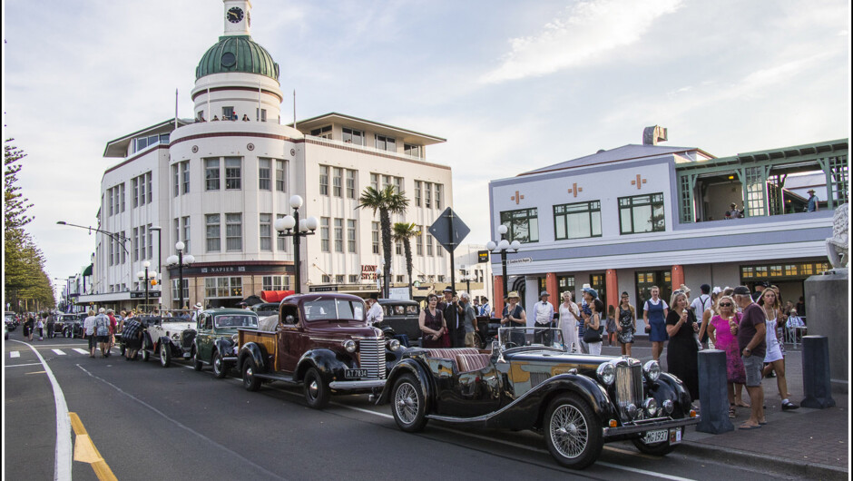 AndTheBeast's tweet photo. @MinnMaxShow Napier, New Zealand was completely destroyed by an earthquake in 1931, then rebuilt in the then-current art deco style. There are now 140ish fully preserved buildings in the small city centre, and an art deco festival is held every year. https://t.co/7hh6SSfNzc
