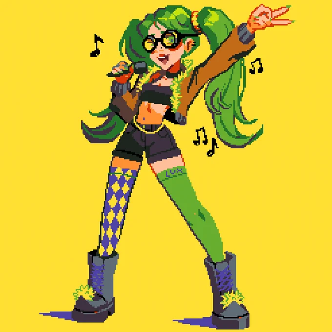 New jestercore idol OC! She is a hyperJ-pop idol and is signed to the japanese branch of Psychopathic Records 