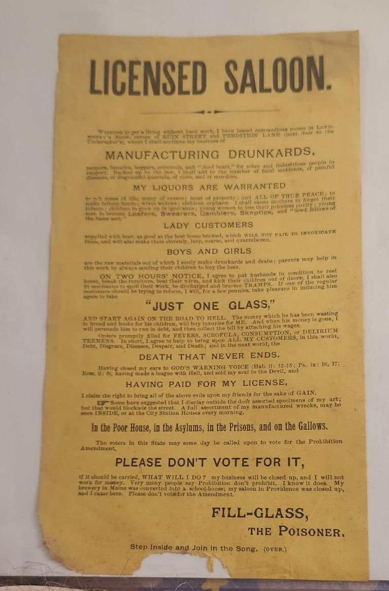 I saw this on an FB ephemera group and thought of <a href="/DrinkMapBook/">Drink Maps in Victorian Britain</a> and her lovely book (which I really enjoyed!) 

This item is described as: “Pre Prohibition 1887 broadside to vote against owner having a brewery in Maine”