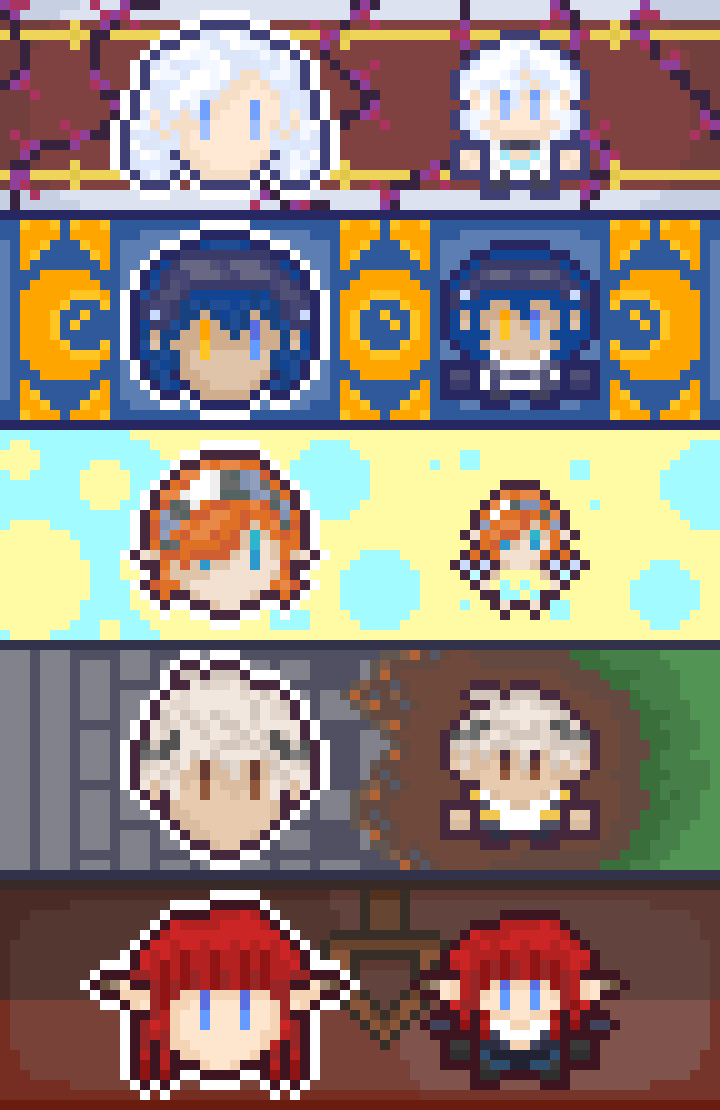 Fan_of_Onion's tweet photo. Please experience the fantasy of #metaphor ! It's my goty and my favorite Atlus game!!! I would have done more sprites but I wanna spoil as little as possible. 

#MetaphorReFantazio #pixelart #aseprite https://t.co/3r2xBSbuN3