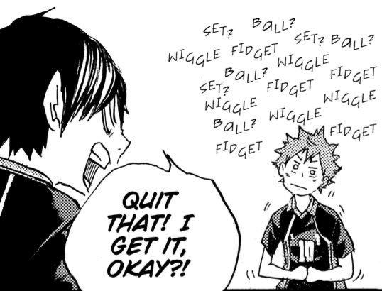 this but it’s Hinata silently requesting a smoochie from his husband before they play against each other 

(I just know Kageyama would be like you’ll get a kiss if your bumps are good)