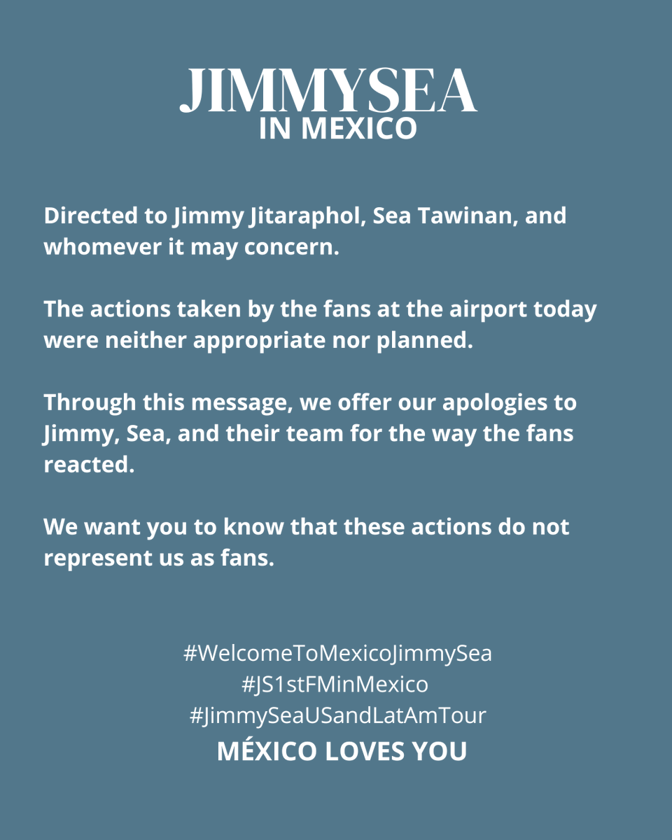 avoceanproj_mx's tweet photo. Yo @jimmyyjp_ , @Sea_tawinan and their staff team.
@GMMTV

#WelcomeToMexicoJimmySea
#JS1stFMinMexico 
#JimmySeaUSandLatAmTour https://t.co/0YI4OuDHGN