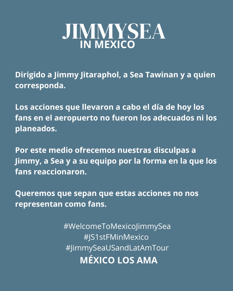 avoceanproj_mx's tweet photo. Yo @jimmyyjp_ , @Sea_tawinan and their staff team.
@GMMTV

#WelcomeToMexicoJimmySea
#JS1stFMinMexico 
#JimmySeaUSandLatAmTour https://t.co/0YI4OuDHGN