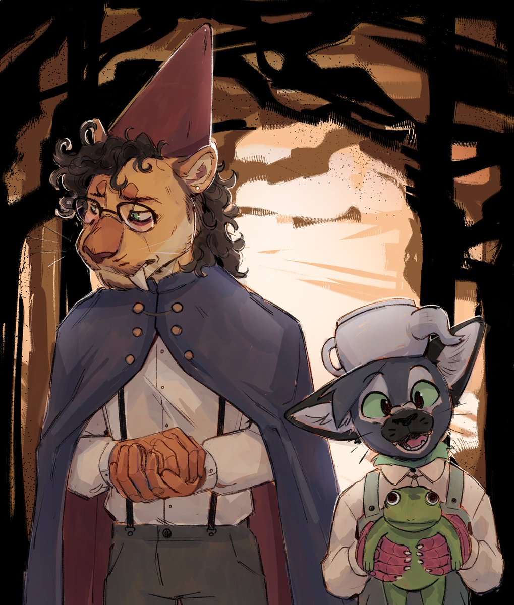 eenocs's tweet image. drew this last month.. but it's a redo of a piece i made last year. i love over the garden wall so much
