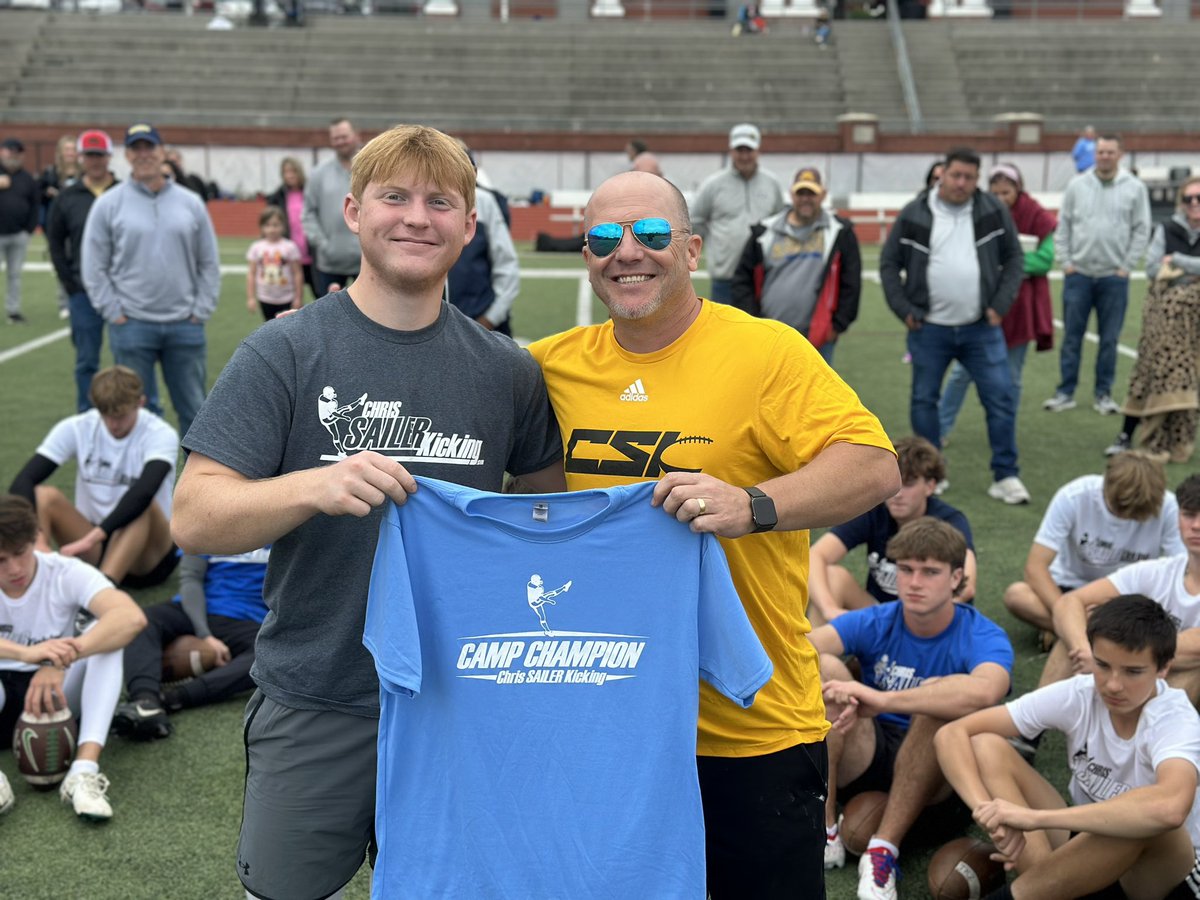 Chris_Sailer's tweet photo. Huge congratulations to the 2024 NC Fall Camp Overall Champion @ConnorNettlesCP. Connor not only won the Punt Competition he was also very strong on FG and KO. See you in Vegas Connor. #TeamSailer @obi1_39 https://t.co/6IdFnimBBV