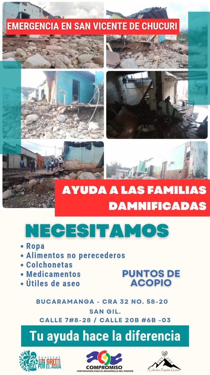 Solidaridad con nuestros paisanos de San Vicente de Chucurí (Santander) tras la avalancha de la Quebrada Las Cruces. <a href="/alejovargasve/">ALEJO VARGAS V</a> <a href="/carlosvelandiaj/">@CarlosVelandiaJ</a> <a href="/carlosaruizr/">carlosruiz</a> <a href="/luchoceliscnai/">Luis Eduardo Celis</a> <a href="/MantillaIgnacio/">Ignacio Mantilla Prada</a> <a href="/SimondSantander/">Simón</a> <a href="/JCOrdonez01/">Juan Carlos Ordóñez</a> <a href="/GloriaFlorezSI/">Gloria Flórez Senadora</a> <a href="/AlirioUribeMuoz/">Alirio Uribe Muñoz</a> <a href="/ClaraLopezObre/">Clara López Obregón</a>