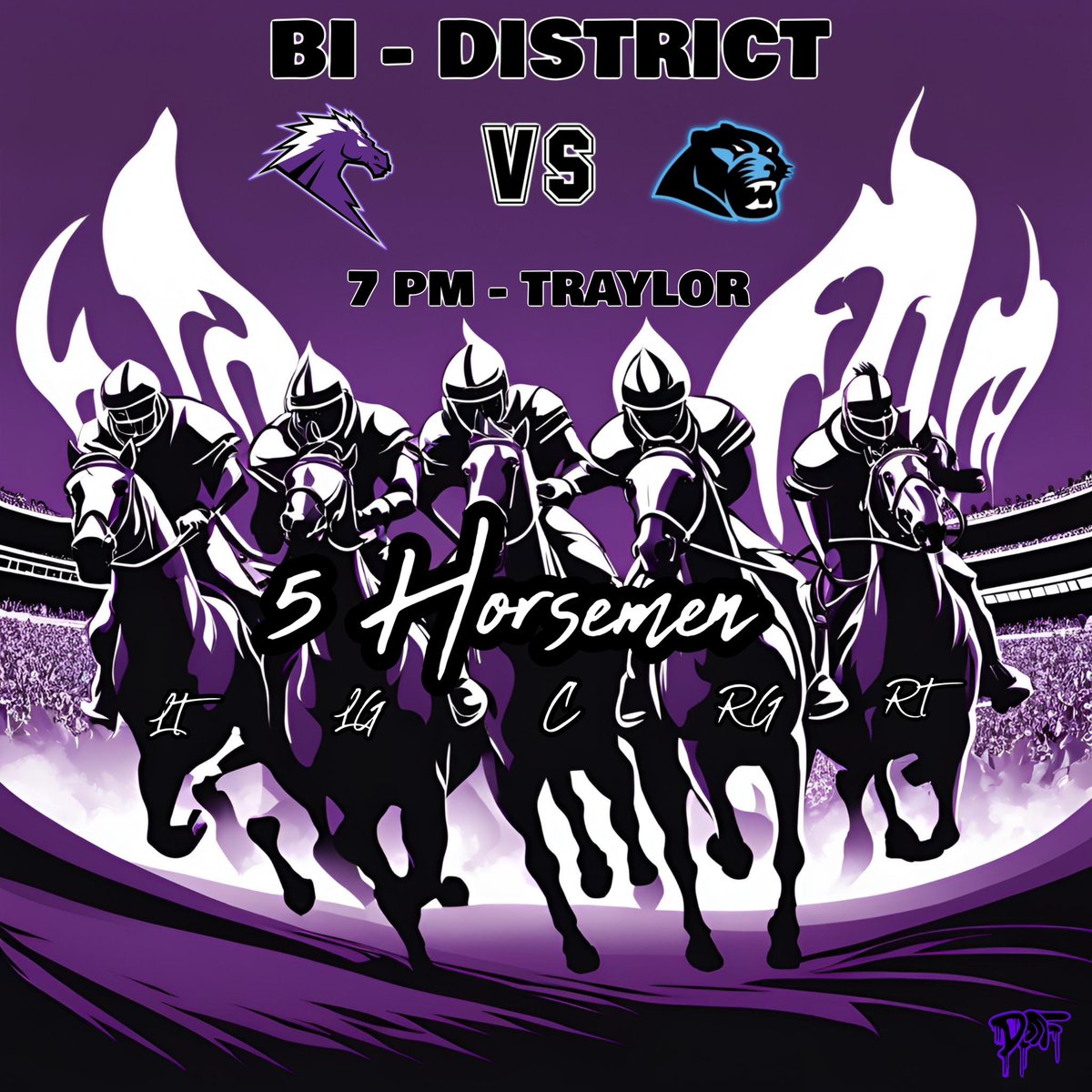 Coach Codutti (@coachcodutti) on Twitter photo The 5 horsemen ride into the playoffs.
Friday night
7pm
Traylor stadium.
<a href="/AndersonLing8/">Anderson Ling</a>
@RighteousS62372
<a href="/FlorentinoDT0/">Florentino Diaz</a>
<a href="/davidcollom2027/">David Collom</a>
<a href="/ChanceBryant19/">Chance Bryant</a> The 5 horsemen ride into the playoffs.
Friday night
7pm
Traylor stadium.
<a href="/AndersonLing8/">Anderson Ling</a>
@RighteousS62372
<a href="/FlorentinoDT0/">Florentino Diaz</a>
<a href="/davidcollom2027/">David Collom</a>
<a href="/ChanceBryant19/">Chance Bryant</a>