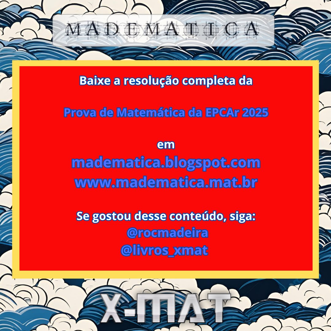 rocmadeira's tweet image. Questão sobre áreas da EPCAr 2025. Baixe a resolução completa da prova em madematica.mat.br ou madematica.blogspot.com. #epcar #madematica #xmat