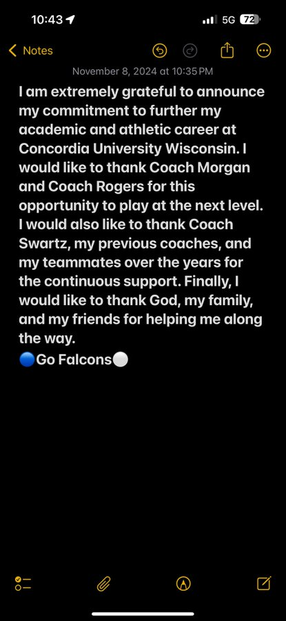 Congratulations to Dylan Hein on his commitment to Concordia.  This young man is a testament to what hard work and sticking with the process can do.  First-class young man and great representative of our program.  Looking for some big things from him this spring!!!