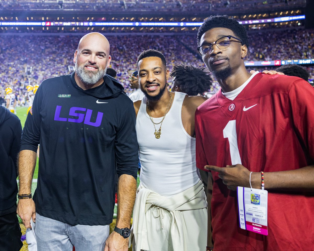 PelicansNBA's tweet photo. Herb, Trey, &amp; CJ got to attend yesterday’s Alabama/LSU game 🏈 https://t.co/svDXkQqSeI