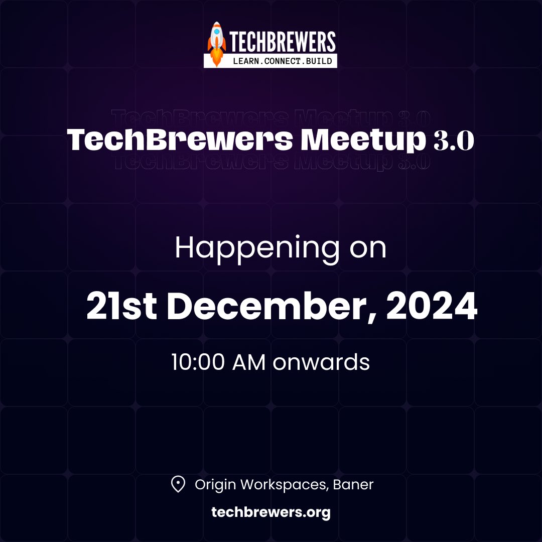 We’re excited to announce the date for TechBrewers Meetup 3.0! Get ready to Learn, Connect, and Build with like-minded innovators from our vibrant community. Join us as we dive into an inspiring day filled with knowledge and networking! 🤝

Registrations opening soon!