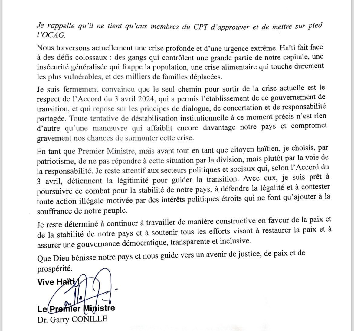 econohaiti's tweet photo. Gary Conille veut se battre. Il déclare qu'il ne fera aucun pas.

#EconoHaiti #News #Haiti https://t.co/Vm7AN2WVIf