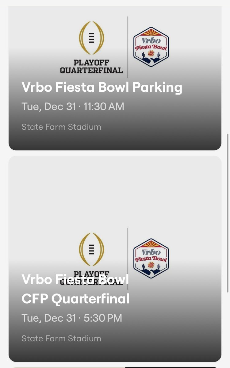 Giveaway:

2 Lower Bowl Fiesta Bowl tickets with Parking. Section 114 Row 38

-Must Follow Page
-Must Like
-Must Retweet

Winner will be announced December 26th 
1 PM Pacific time.