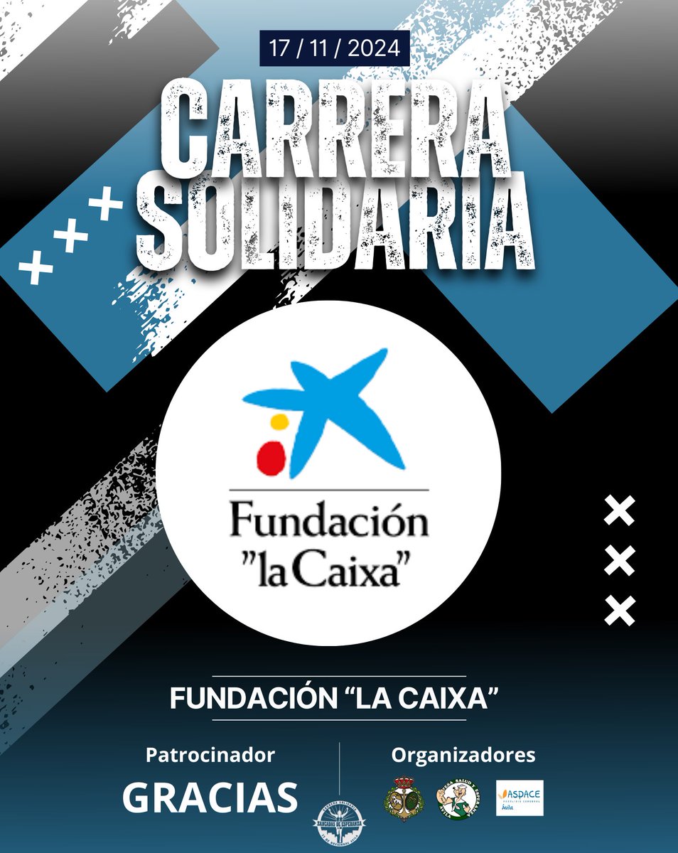 🗳️PATROCINADOR🗳️

Recibimos la ayuda de <a href="/fundlacaixa/">Fundación ”la Caixa”</a> a través de <a href="/caixabank/">CaixaBank</a>, gracias a la cual podremos llevar a cabo el proyecto de la UNIDAD DE CONVIVENCIA para Aspace, junto con los beneficios Integros de la Carrera Solidaria Zancadas de Esperanza.#FundacionlaCaixa #CaixaBank.