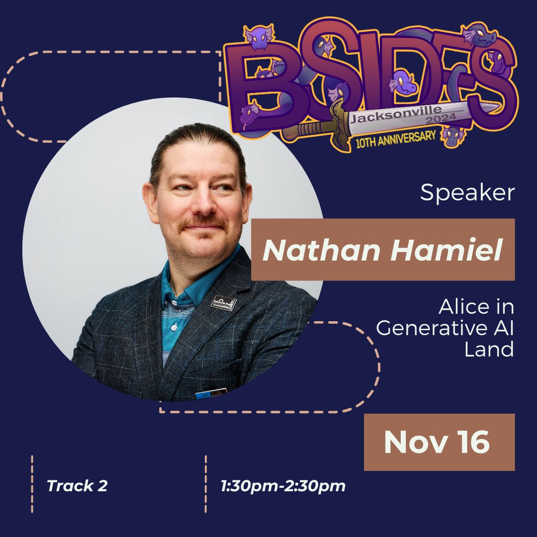 Meet our amazing speakers! Nathan Hamiel #convention #cybersecurity #infosec #jaxfl #bsides #bsidesjax