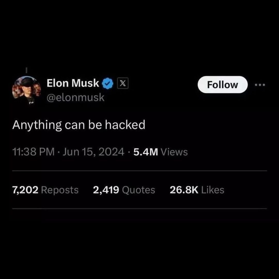 Elon Musk Rigged the election.