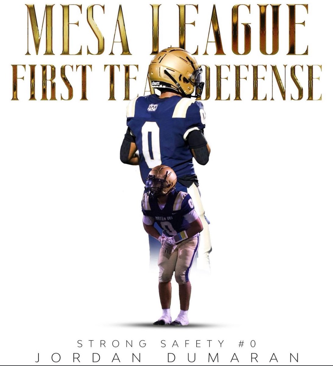 Jordan Dumaran (@jordandumaran) on Twitter photo Blessed to be selected into Mesa League First Team Defense🙏<a href="/rashard_cook/">Coach Rashard Cook</a> <a href="/mdcrusadersfb/">Mater Dei Catholic Football</a> <a href="/CoachAmon/">Eddie Amon</a> <a href="/Daygofootball/">San Diego Football</a> <a href="/KUSIPPR/">Prep Pigskin Report</a> <a href="/sdfootball/">Ray from SDFN</a> <a href="/SDFNLMagazine/">#SDFNL25</a> Blessed to be selected into Mesa League First Team Defense🙏<a href="/rashard_cook/">Coach Rashard Cook</a> <a href="/mdcrusadersfb/">Mater Dei Catholic Football</a> <a href="/CoachAmon/">Eddie Amon</a> <a href="/Daygofootball/">San Diego Football</a> <a href="/KUSIPPR/">Prep Pigskin Report</a> <a href="/sdfootball/">Ray from SDFN</a> <a href="/SDFNLMagazine/">#SDFNL25</a>