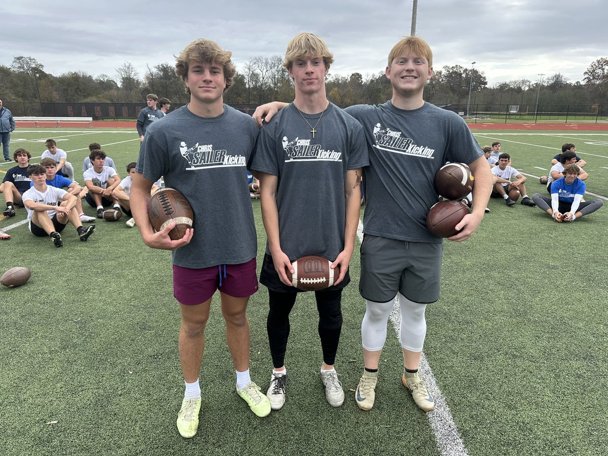 Congratulations to the 2024 NC Fall Camp Competition Champions… FG: Samuel Jacob (2025, MI), KO: Grant Horvath (2026, VA) &amp; Punt: Connor Nettles (2025, SC). Fantastic performances today. #TeamSailer