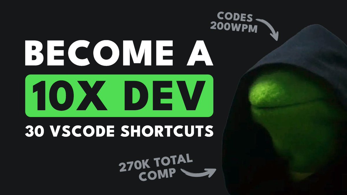 farzanyaz's tweet image. If you're a VSCode enjoyer like myself, there is room to improve! Increase your coding speed, improve your development experience, and impress your coworkers while pairing - here are all the VSCode shortcuts you’ll ever need! 🔥✨ #vscode #vscodetips