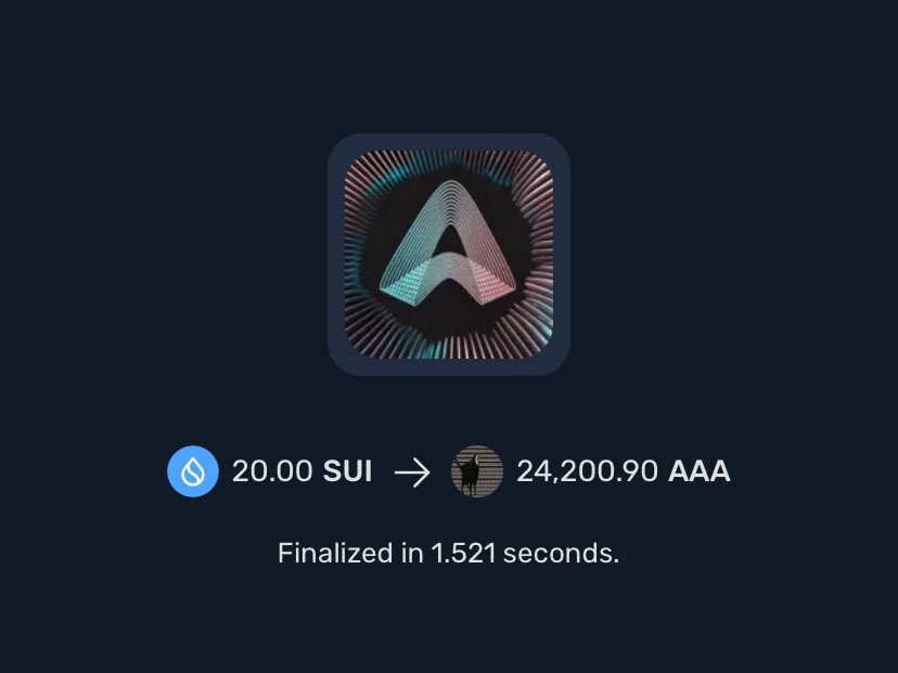 Literally buying $AAA everyday. Gonna be the first billion dollar meme on $SUI