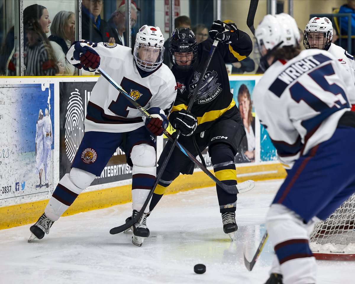 PanthersOJHL's tweet photo. How about some more game action images from our game against Trenton on Friday November 8th. Pictured in order are Irwin Lang, Joe Cadorin (twice) and Owen Dunning. #ojhimages @ojhlimages #ojhl #pickeringpanthers #boyerautogroup #deltabingo https://t.co/MbwKQRg8bS
