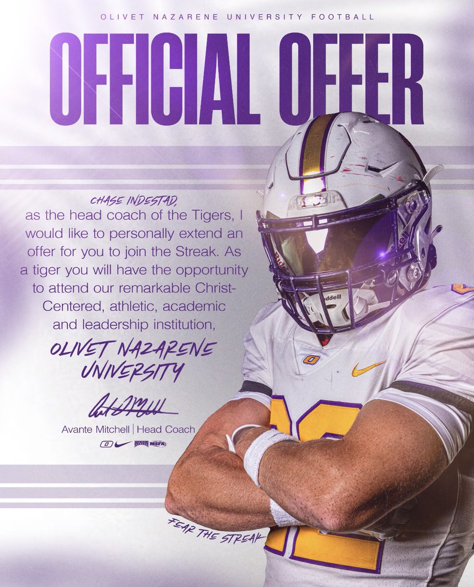 Chase Indestad (@chase_indestad) on Twitter photo Extremely blessed to receive my first offer to Olivet Nazarene! <a href="/Taber_77/">Coach Taber</a> <a href="/lemont_football/">Lemont High School Football</a> <a href="/williehayes47/">Willie Hayes</a> <a href="/GPocic/">Graham Pocic</a> <a href="/CoachSaboFIST/">Kevin Sabo</a> <a href="/EDGYTIM/">Timothy “EDGYTIM” OHalloran</a> Extremely blessed to receive my first offer to Olivet Nazarene! <a href="/Taber_77/">Coach Taber</a> <a href="/lemont_football/">Lemont High School Football</a> <a href="/williehayes47/">Willie Hayes</a> <a href="/GPocic/">Graham Pocic</a> <a href="/CoachSaboFIST/">Kevin Sabo</a> <a href="/EDGYTIM/">Timothy “EDGYTIM” OHalloran</a>