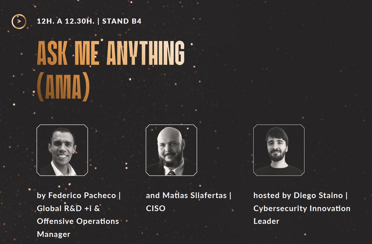 ¡Esta semana estaré participando junto a <a href="/FedeQuark/">Fede Pacheco</a> y     <a href="/DAS_QQQ/">Diego Staino</a> en varias actividades de la mano de <a href="/base4sec/">BASE4 Security</a>  y <a href="/ekoparty/">Ekoparty | Hacking everything</a> !!
Abajo les comparto la agenda y detalle Los esperamos a todos en la <a href="/ekoparty/">Ekoparty | Hacking everything</a>  número 20!!!!