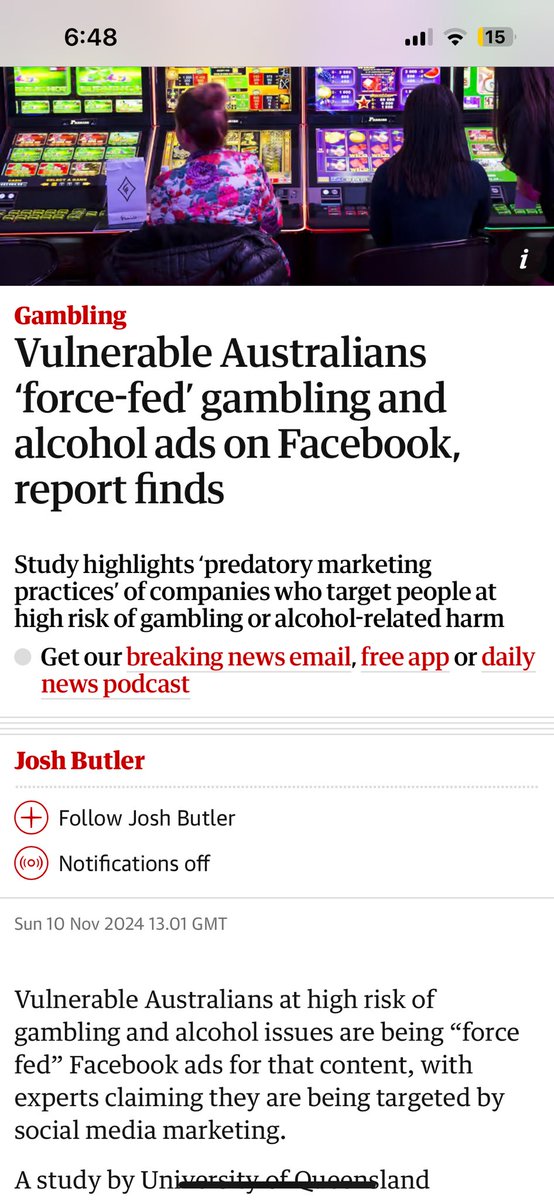 Gambling ads have got to stop. 

Young people  in particular are being preyed upon for profit by corporations causing increasing domestic violence, family breakdown, depression &amp; suicide.

We did it for smoking 🚬 
#auspol #gamblingads 👇