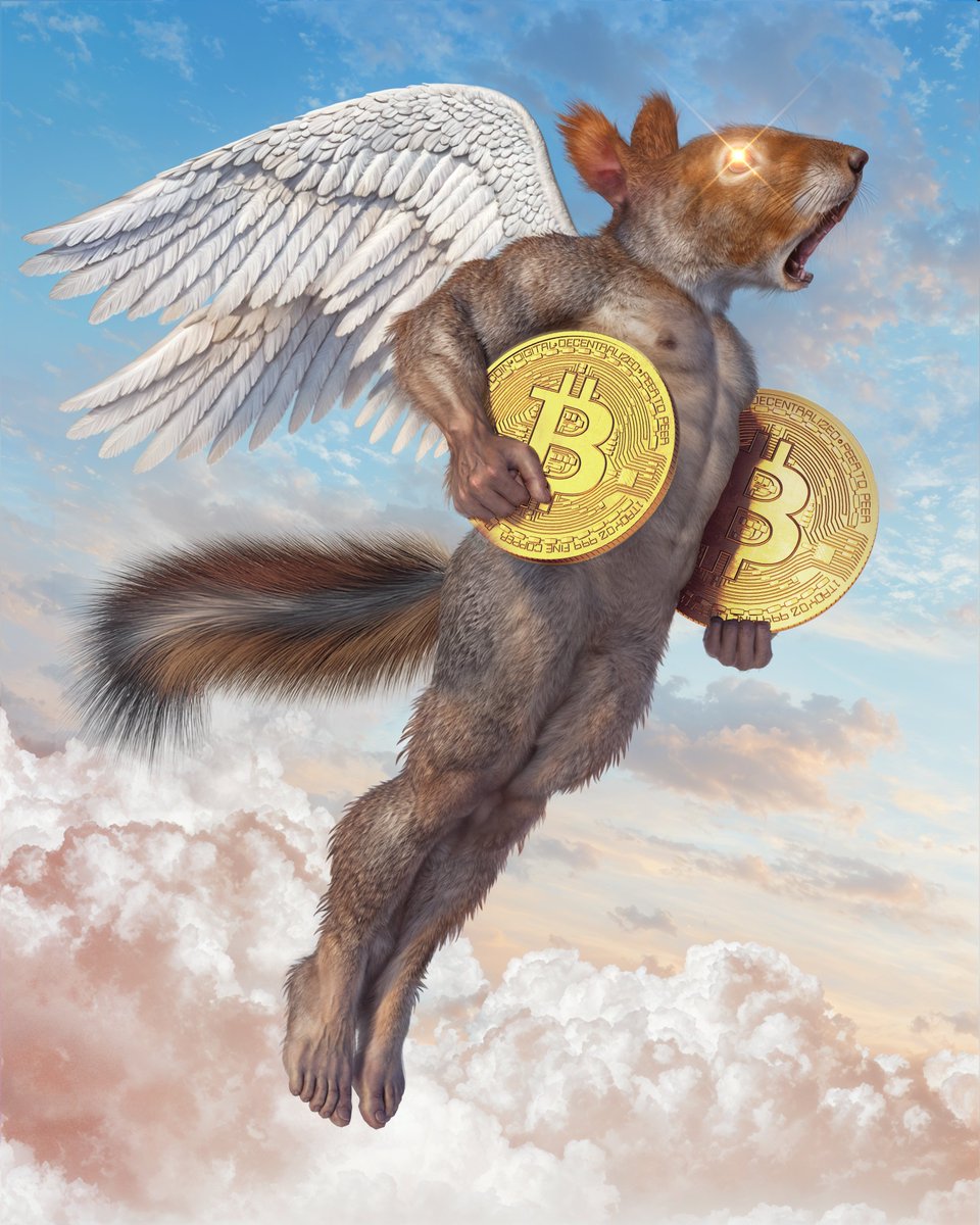 beeple's tweet image. peanut died so bitcoin could soar✨