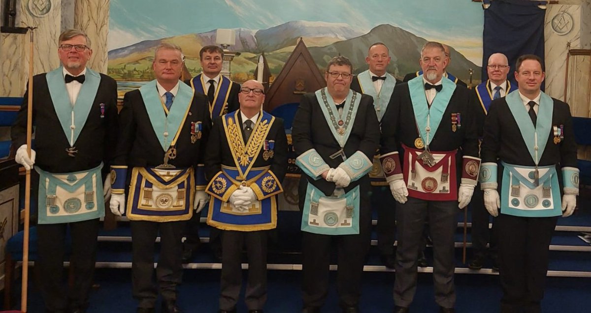 On Friday 8th November <a href="/JohnDalton7577/">John Dalton Lodge 7577</a> installed its new master Bro Gracey who then invested his team.
The PGM was represented by our veey own PPGDC WBro Cameron. Best wishes ro the WM for the next 12 months. 
#Cumbriafreemasons
#UGLE