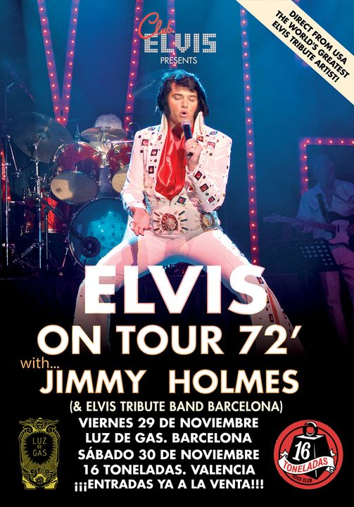 Elvis On TOur 72 <a href="/ClubElvis/">Club Elvis Spain</a> 
29/11 <a href="/LuzdeGasClub/">Luz de Gas</a>  Entradas: bit.ly/4fOKxxN 
30/11 <a href="/Toneladas16/">16Toneladas</a>  Entradas: movingtickets.com/Entradas-Elvis…
