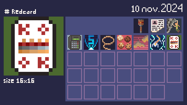 kaslipko's tweet photo. @Pixel_Dailies #pixel_dailies #pixelart #pixel #redcard #aseprite #16x16 https://t.co/lYxxASOCEj