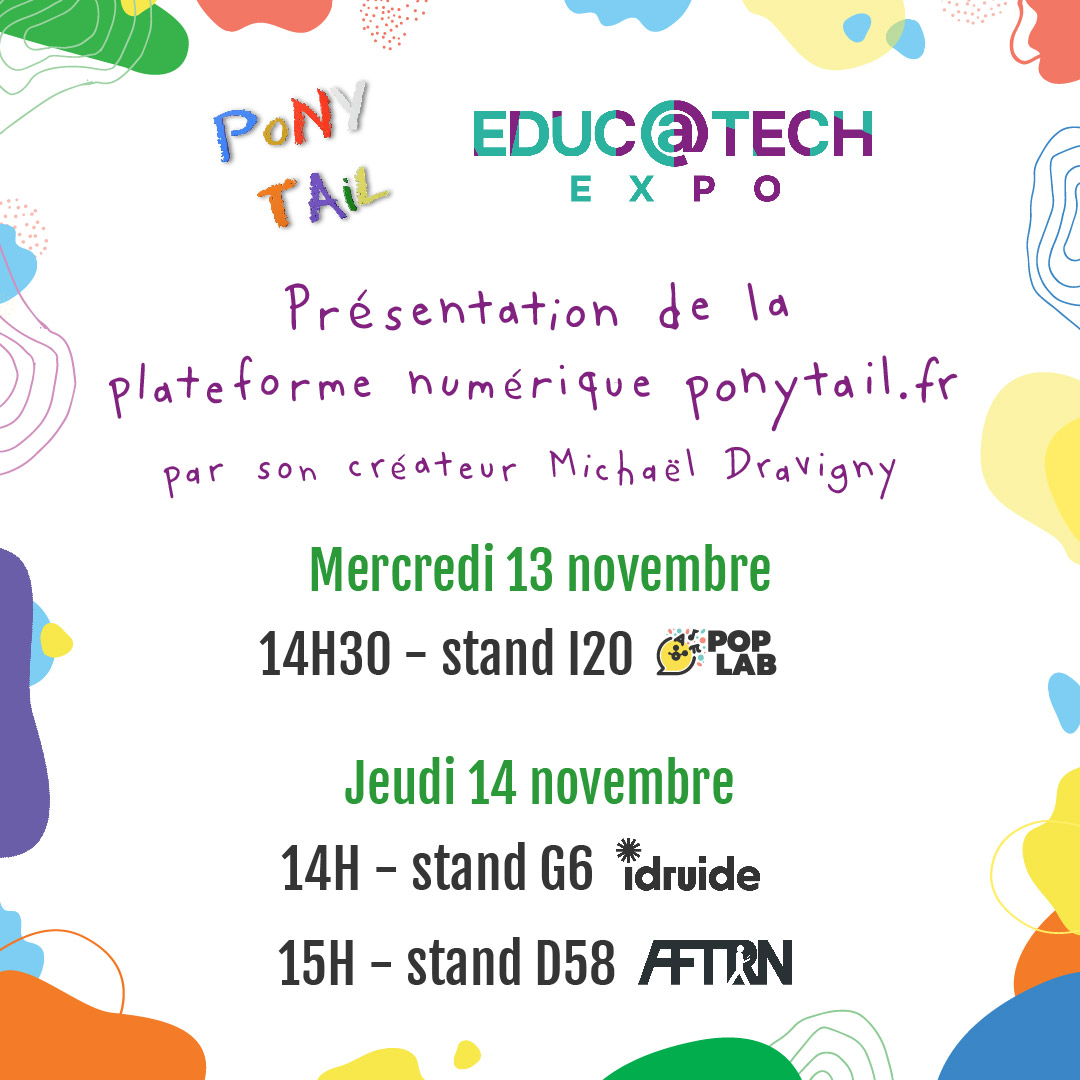 Michael PoNY TAiL (@michaelponytail) on Twitter photo J'ai la chance de présenter PoNY TAiL lors du salon <a href="/educatechexpo/">Educatech Expo</a> et je serais ravi de vous y rencontrer pour parler de l'enseignement de l'anglais en classe
So... will you be there?
#professeursdesecoles #enseignants #CPC #ERUN #IEN #ecoleelementaire J'ai la chance de présenter PoNY TAiL lors du salon <a href="/educatechexpo/">Educatech Expo</a> et je serais ravi de vous y rencontrer pour parler de l'enseignement de l'anglais en classe
So... will you be there?
#professeursdesecoles #enseignants #CPC #ERUN #IEN #ecoleelementaire