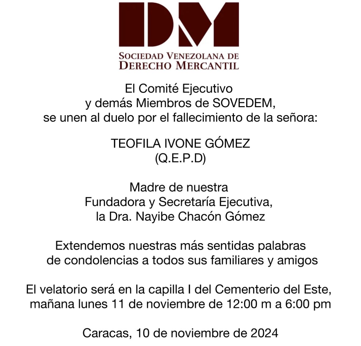 Sociedad Venezolana de Derecho Mercantil (@sovedem) on Twitter photo 