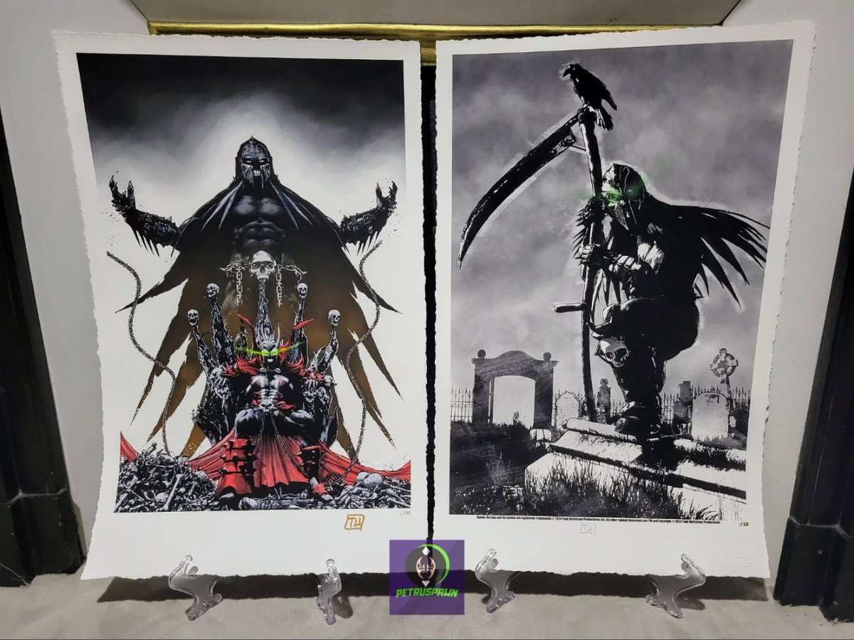 Double trouble from @ThomasNachlik! 🔥
Those super rare giant prints are limited to 25 each.

Share if you love ✌️

#ravenspawn
#kingspawn
#spawn