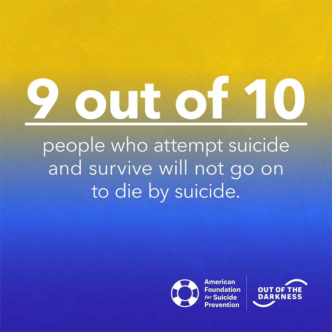 To anyone who has attempted suicide, your journey of healing is one that many have been on and survived. Your life matters. By joining our #OutOfTheDarkness community, you will find support on the journey. Get started: afsp.org/walk