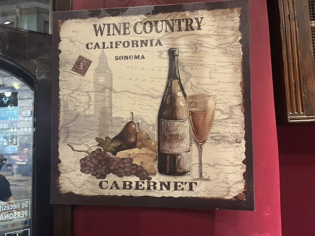 Can anyone explain this poster? Spotted in a tapas bar in #Barcelona, a poster for Californian wine. But - there’s Big Ben and the Houses of Parliament in the background. I just don’t get it. #puzzled