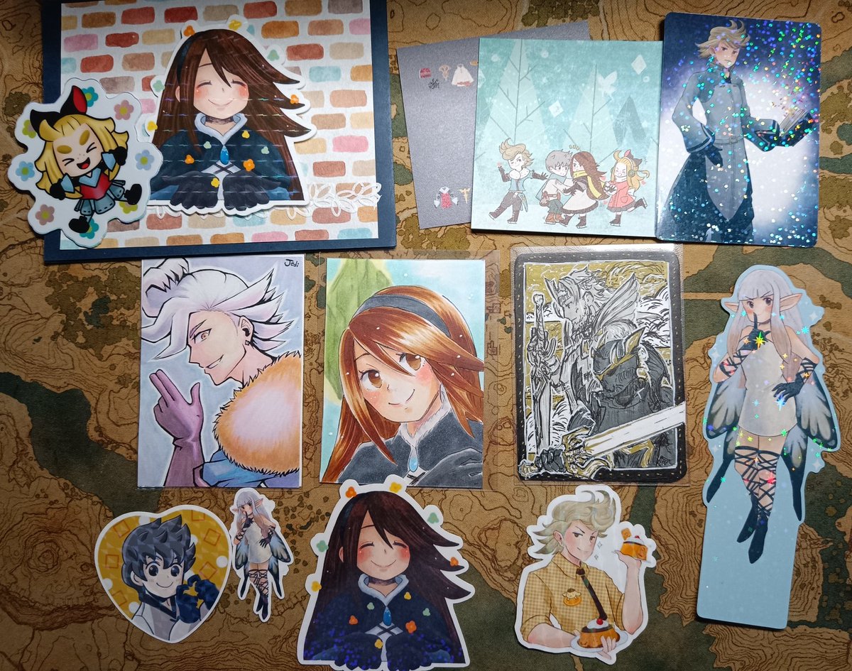 Elua_megumi's tweet photo. THE BRAVELY ATC SWAP ARE HERE!!! Omgg everything is so cuteeee and cool!! Thank you so much to everyone who participated and to @chibimonki for organizing 🥹 https://t.co/LnzFRLImSQ