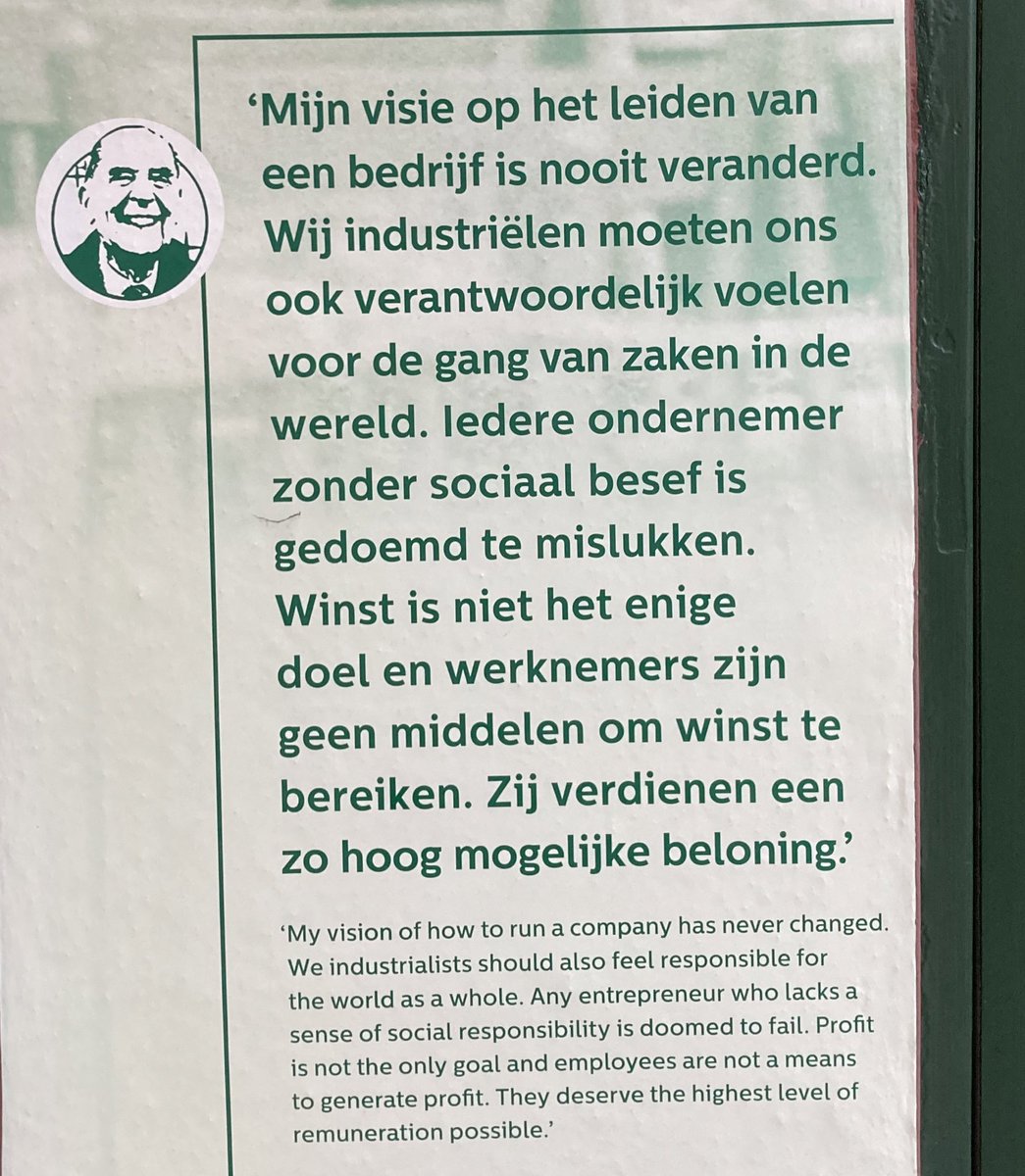 Ik zag vandaag in het Philips museum de volgende quote van Frits Philips. Hier zouden de hedendaagse Big Tech Industriële (en enkele politici en politieke partijen) nog een voorbeeld aan kunnen nemen!