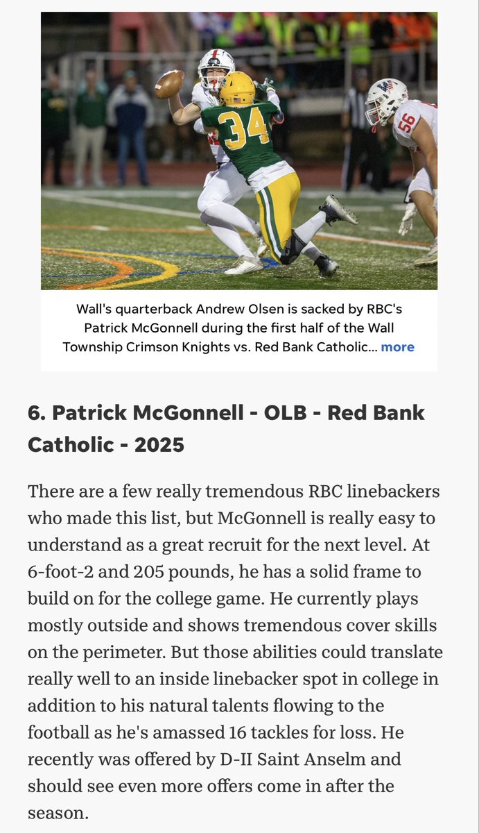 Thank you Asbury Park Press for recognizing me as a top college football prospect <a href="/APPSportsDesk/">APPSportsDesk</a> <a href="/CoachLangeRBC/">Coach Lange</a> <a href="/mfarrellsports/">Mike Farrell</a> <a href="/coachschuman/">Coach Schuman</a>