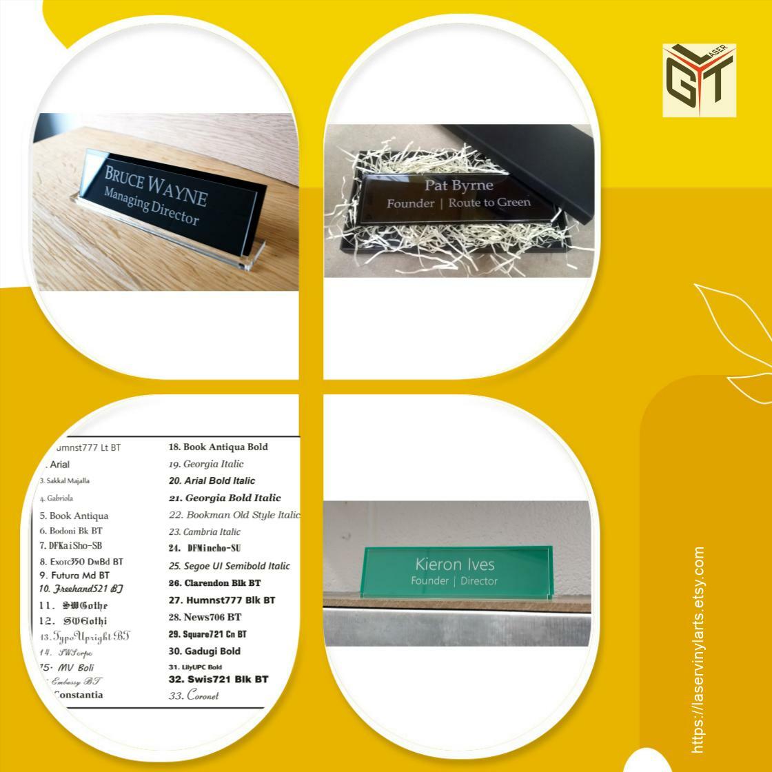 gtlaserltd's tweet image. Sleek and Stylish Personalized Signage 210mm x 60mm Acrylic Desk Name Plate laservinylarts.etsy.com/listing/505019…
 #DeskNamePlate #DeskNameSign