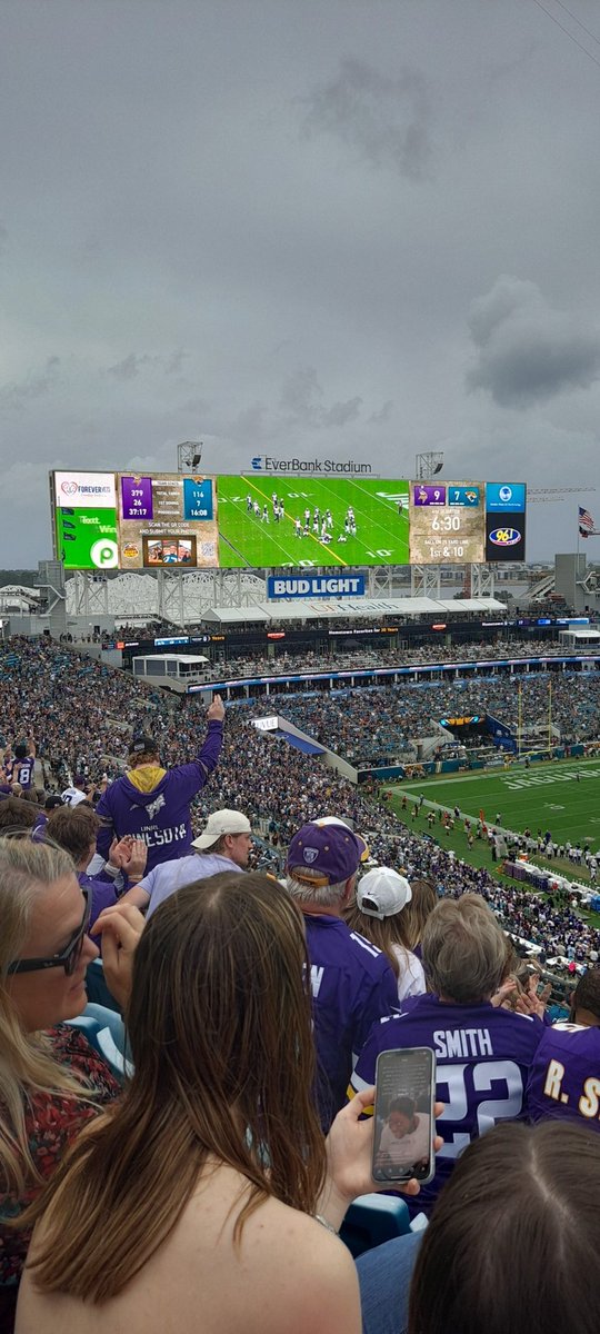 Ok... it is so disheartening to be in my home stadium and feel like I'm in Minnesota. Way too much Purple and I sure most of them didn't travel from Minnesota but it sucks so much!!!