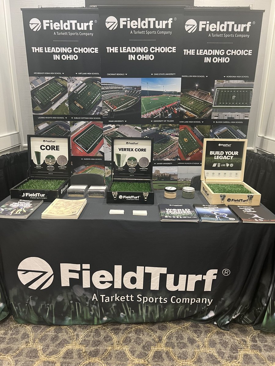 JCFieldTurf's tweet photo. @FieldTurf is set up today at the @ohioiaaa Conference! Ready to connect with many ADs on how to transform their facilities to provide them the best synthetic turf fields in the industry! Stop by to see how we can transform your athletic surfaces! #OIAAA #Ohio https://t.co/syZfVZ8PZS
