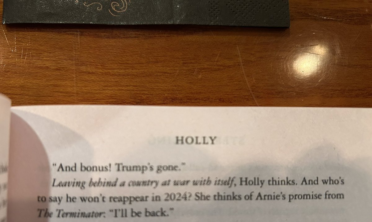 Stephenpgreene's tweet image. Hey, @StephenKing enjoying the new book, Holly, but did you have to be so damn prescient?