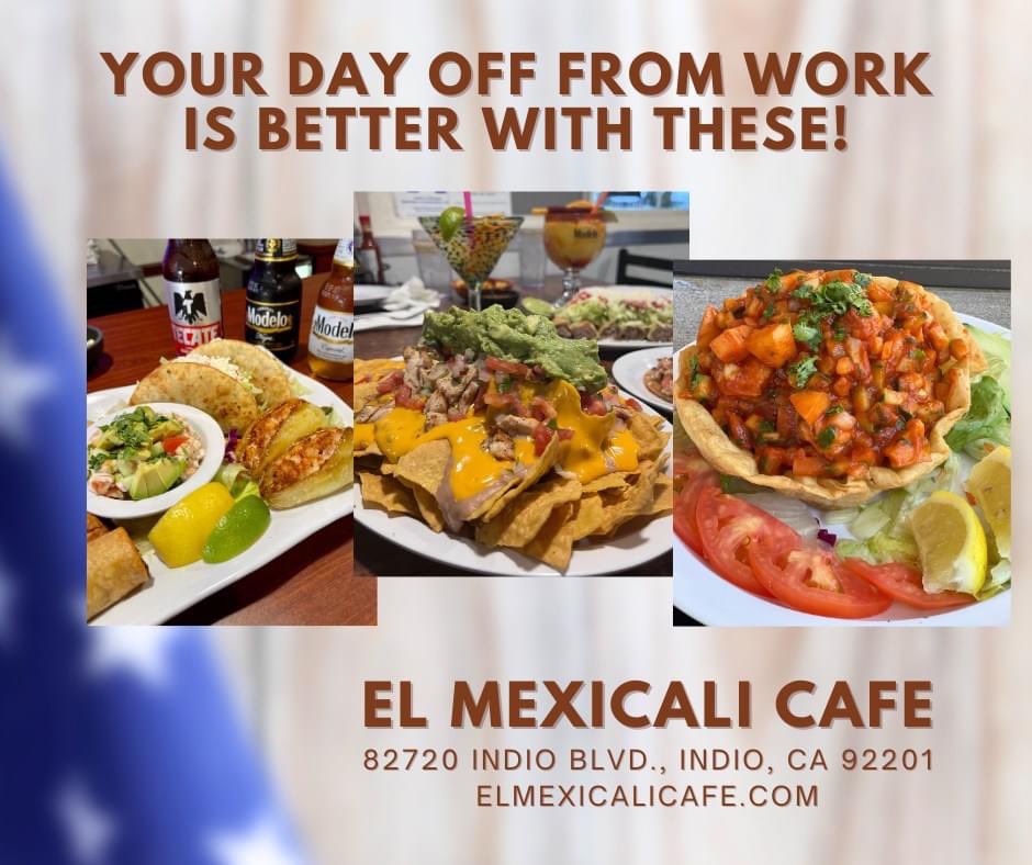 Do you have the day off on Monday, Nov. 11th? Take the opportunity to join us for breakfast starting at 8:00AM, Lunch Specials from 11:00AM to 2:00PM, or Happy Hour from 3:00PM to 6:00PM. #VeteransDayWeekend #VeteransDay #IndioCA