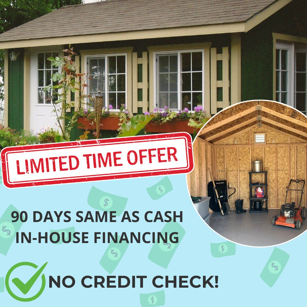 BetterBuiltBarn's tweet image. 🎁✨ 90-Days Same As Cash In-House Financing is here – the perfect way to make your shed dreams happen just in time for the holidays! 🎄🏡 Call us today for more info! 💸 #InHouseFinancing #DreamShed #HolidayReady #BetterBuilt #ShedGoals