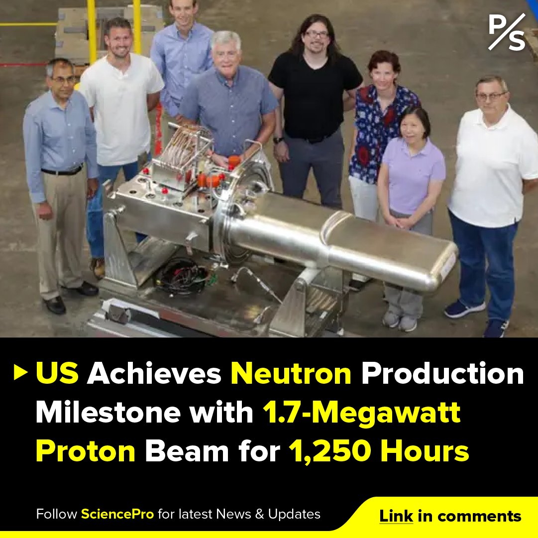 prosciency's tweet image. US achieves neutron production milestone with 1.7-megawatt proton beam for 1,250 hours: fixzd.com/us-achieves-ne…