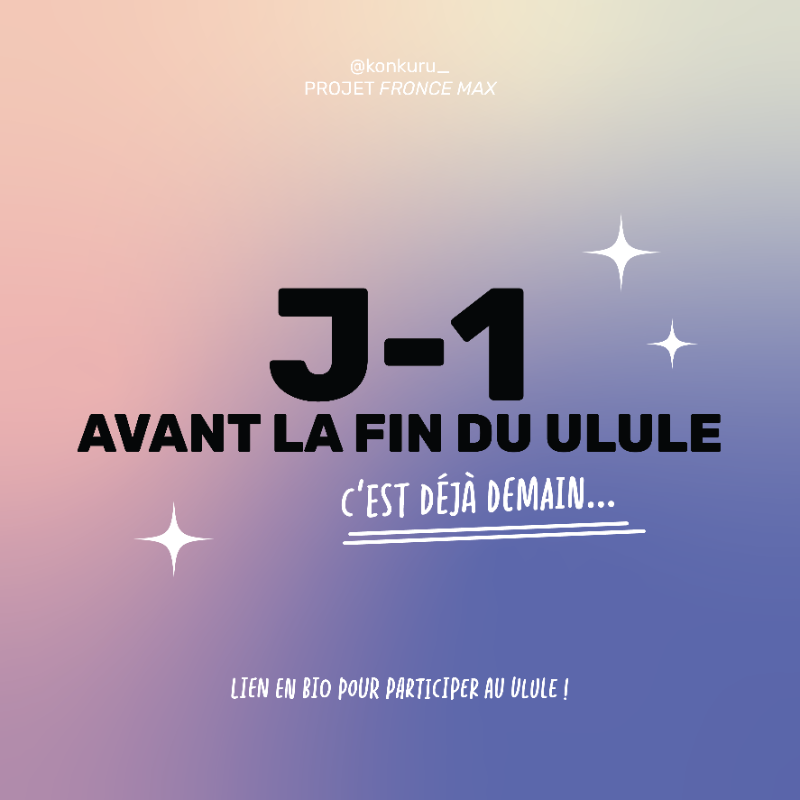 La dernière ligne droite. Les retardataires, c'est maintenant ou jamais ! 

On compte sur vous !