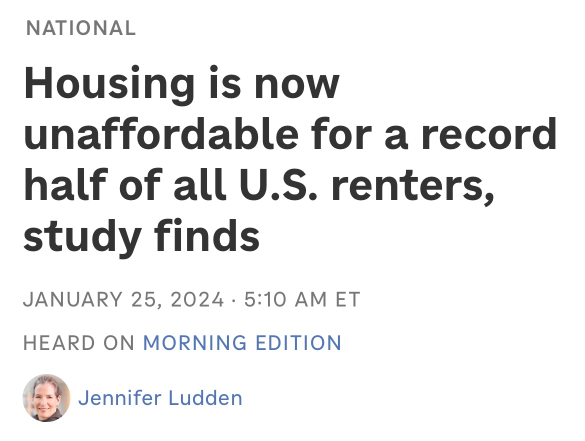It's only people's "perception" that they can no longer afford a place to live.